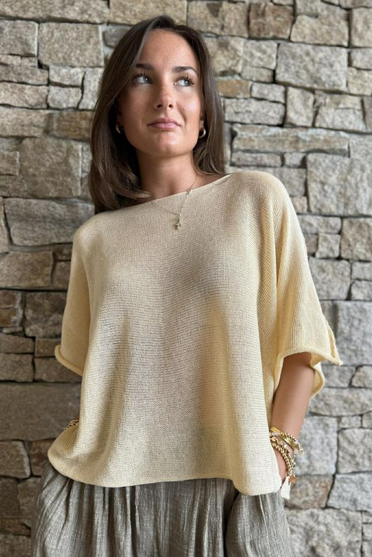 Conrad Box Cotton Knit Butter